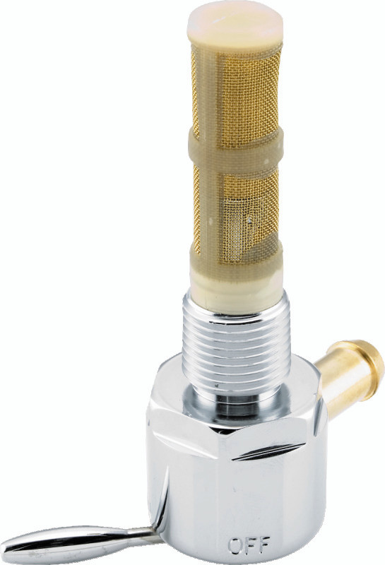 Bikers Choice 489638 Bikers Choice 57-75 Big Twin / XL Chrome Round Petcock 3/8in-18 NPT Right Outlet Straight