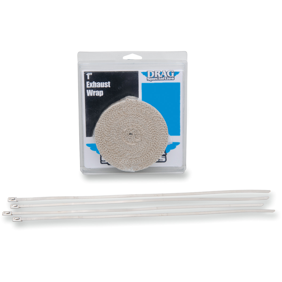 Drag Specialties - Exhaust Heat Wrap Kit with Ties - Tan - 1" x 25'