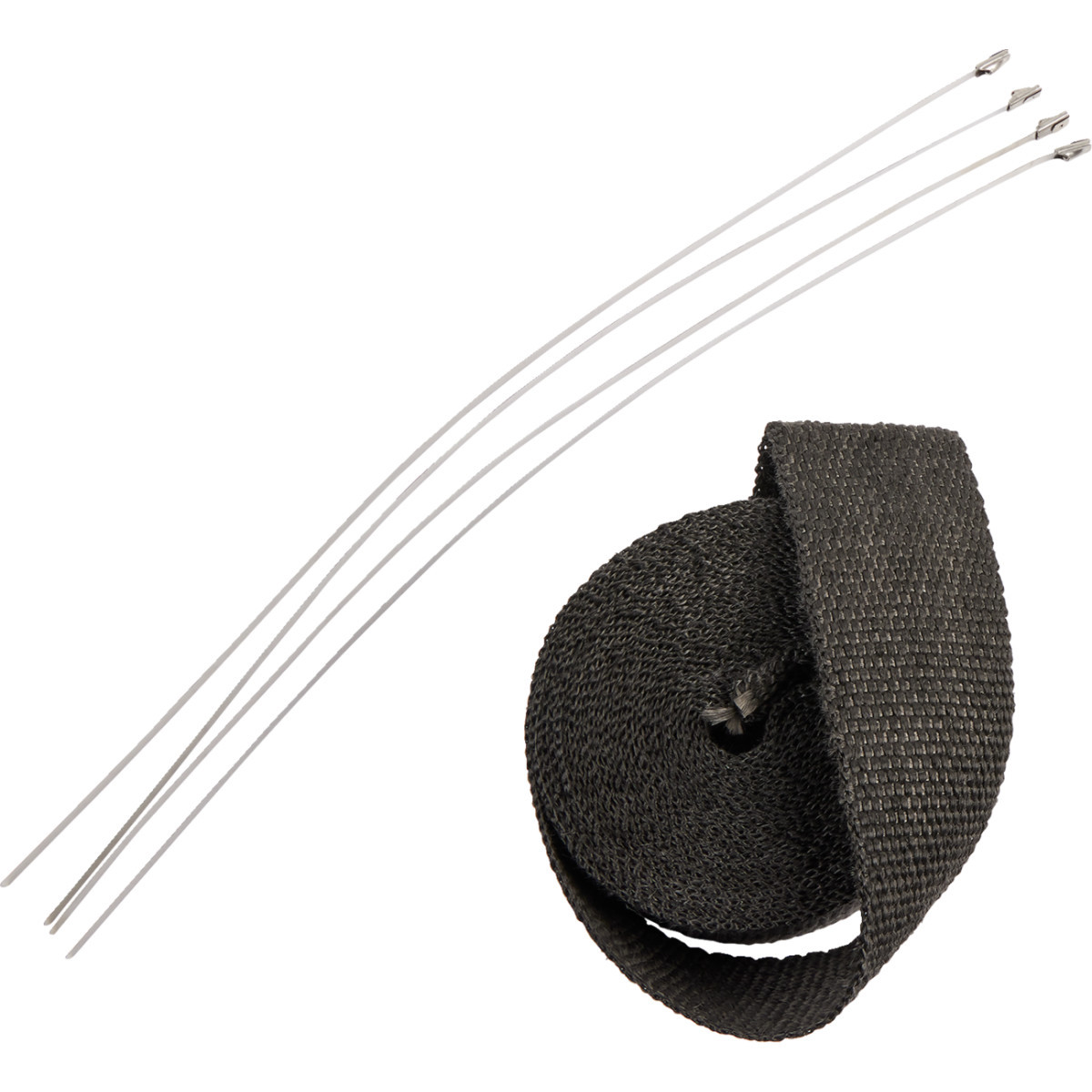 Drag Specialties - Exhaust Heat Wrap Kit with Ties - Black - 2" x 25'