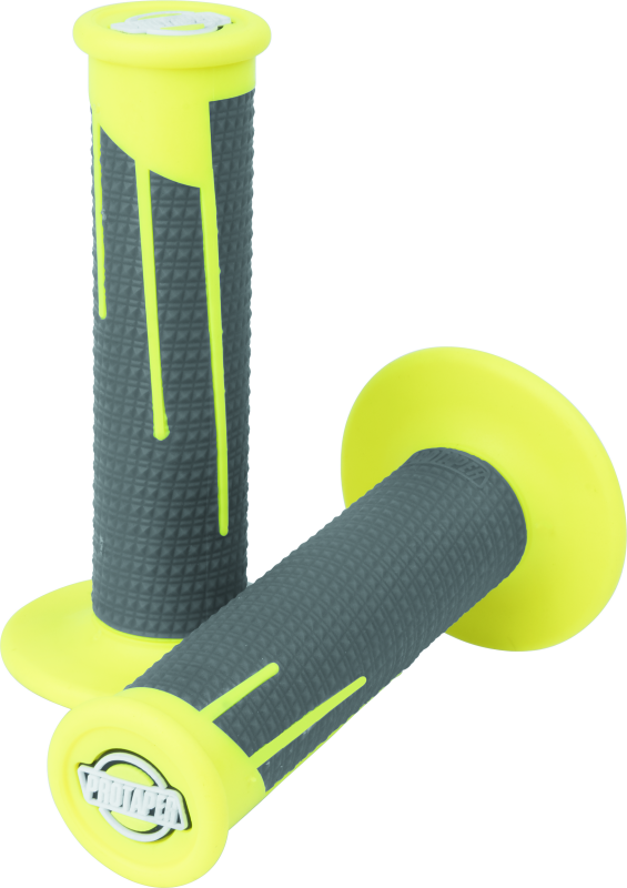 ProTaper 021686 ProTaper Full Diamond Clamp-On Grips - Neon Yellow/Dark Gray