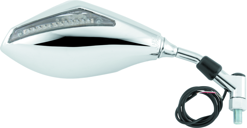 BikeMaster 600298 BikeMaster Universal Mirror with Integrated Turn Signals 10mm - Pair - Chrome