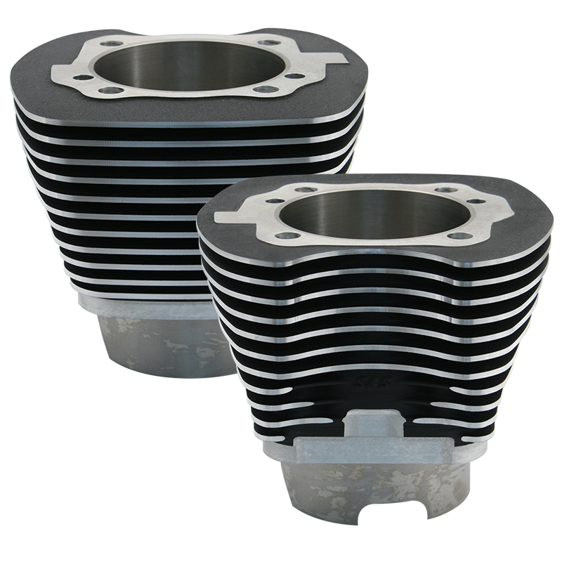 S&S Cycle 910-0252 S&S Cycle 2007+ BT 4-1/8in Bore Cylinder Set For 117in & 117in Dish Hot Set Up Kits - Wrinkle Black