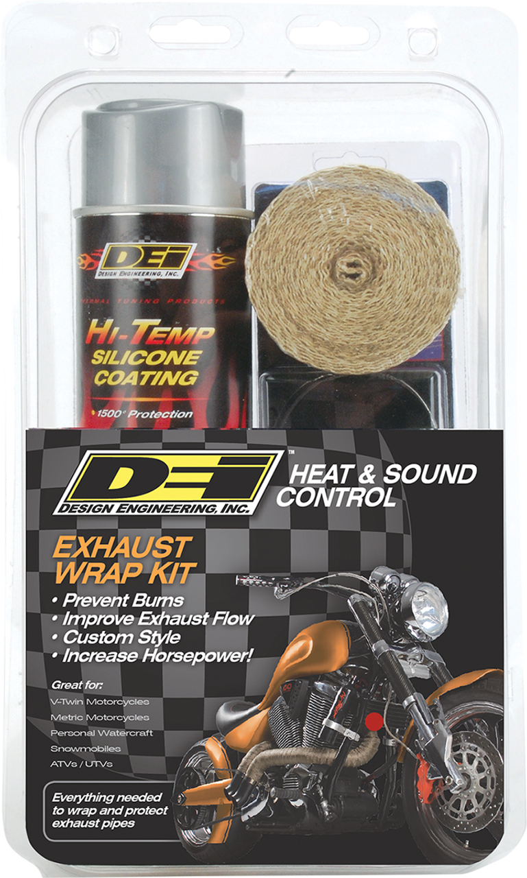 Exhaust Wrap Kit - Tan Wrap w/ Aluminum HT Silicone Coating