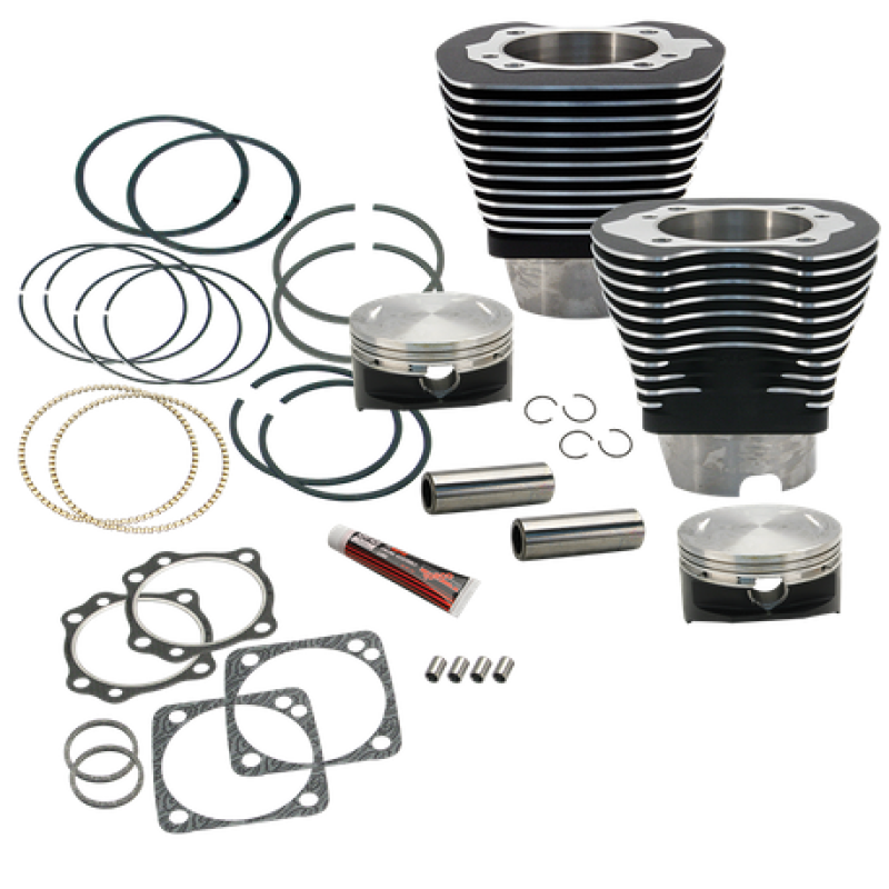 S&S Cycle 910-0225 S&S Cycle 84-99 BT 4 1/8in Bore Cylinder & Piston Kit For S&S V117 Engine - WBlack