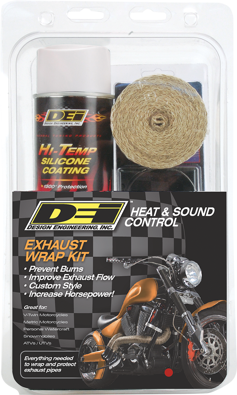 Exhaust Wrap Kit - Tan Wrap w/ White HT Silicone Coating