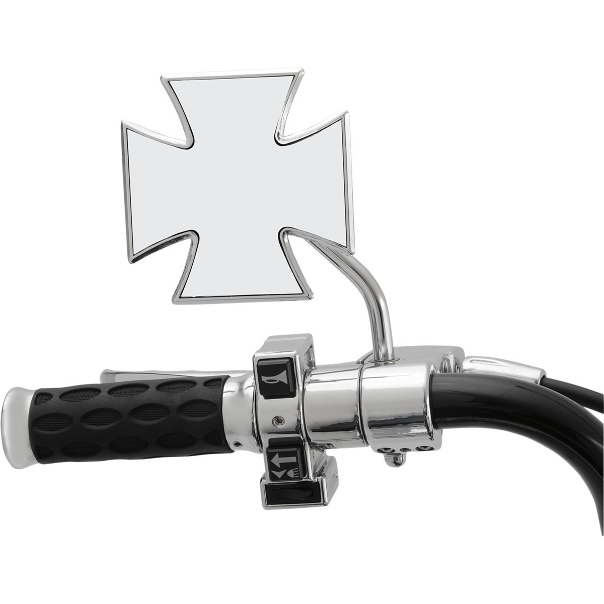 Drag Specialties - Mirror - Side View - Maltese - Chrome - Round Stem - Each