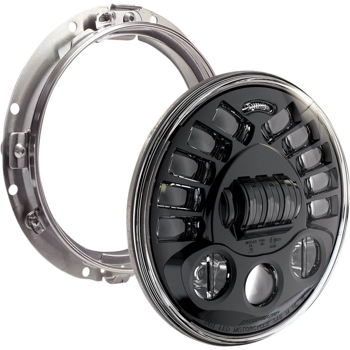 Custom Dynamics #PB-7A-13-B - Adaptive Headlight with Mount - 7" - Black