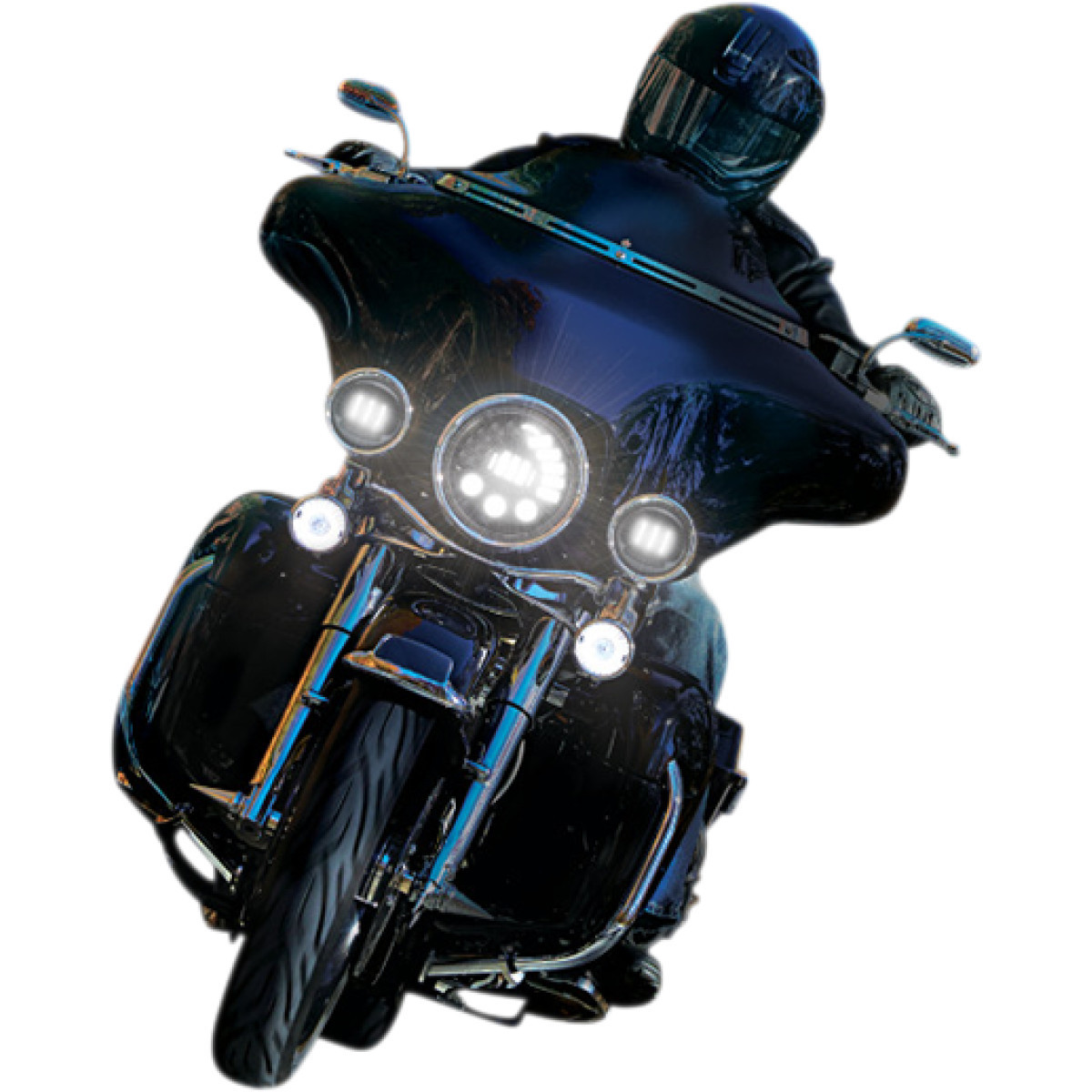 Custom Dynamics #PB-7A-13-B - Adaptive Headlight with Mount - 7" - Black