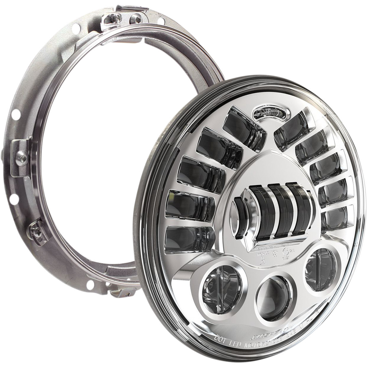 Custom Dynamics #PB-7A-13-C - Adaptive Headlight with Mount - 7" - Chrome