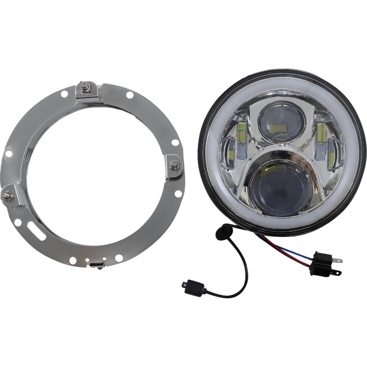Custom Dynamics #PG-7-13-C - ProGLOW™ 7" Headlamp - with Mounting Ring - Chrome