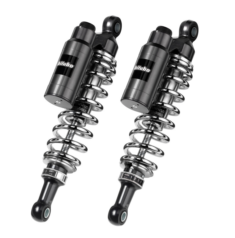 Bitubo Suspension HD028WMT03 Bitubo WMT0 Twinshocks Adj.: Spring Preload, Reb., Comp., Length 320mm, Piggyback Tank, Chr Edition