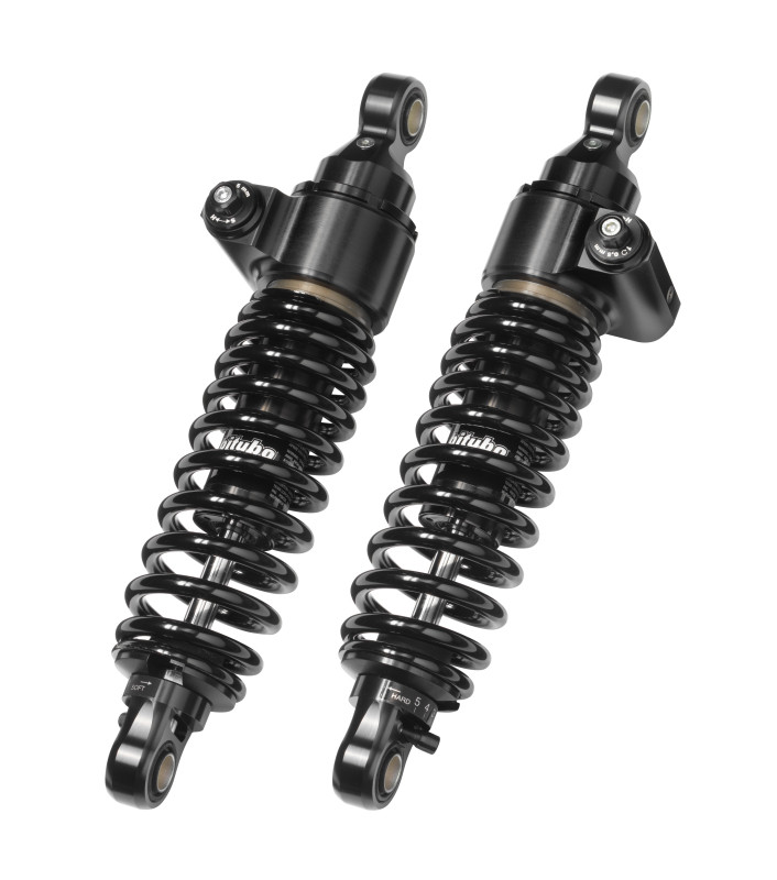Bitubo Suspension HD035WME22V2 Bitubo WME2 Twinshocks Adjustable: Hydraulic Spring Preload, Rebound, Length 321mm, Dark Edition