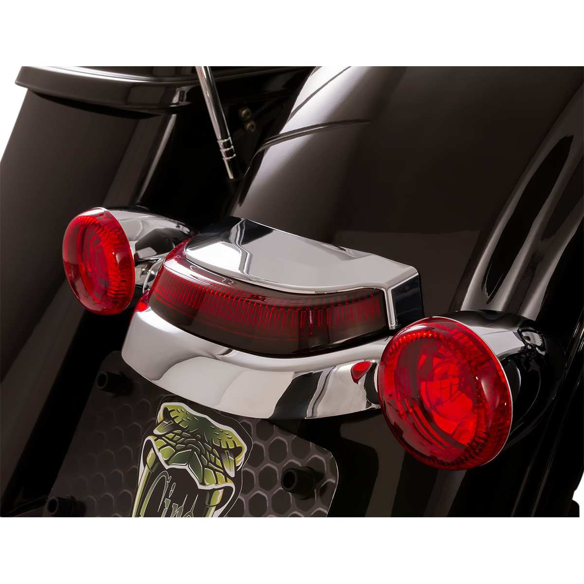 Ciro #40173 - Taillight - Red Lens - Chrome