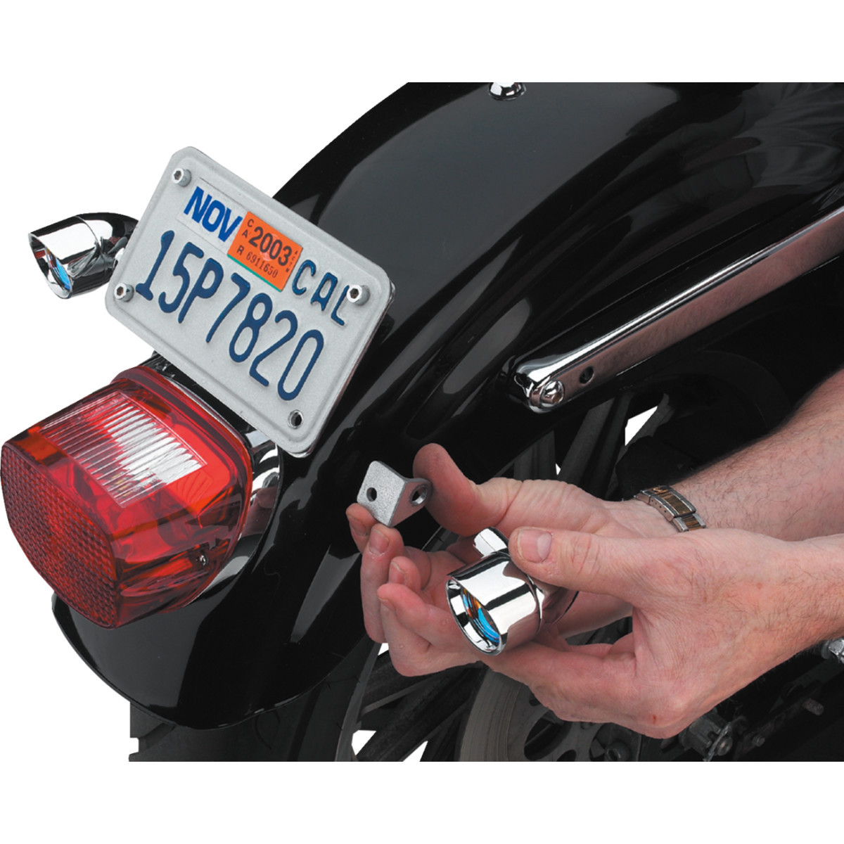 Cycle Visions #CV-4603 - Little Light Bracket - 90° - Chrome-Plated