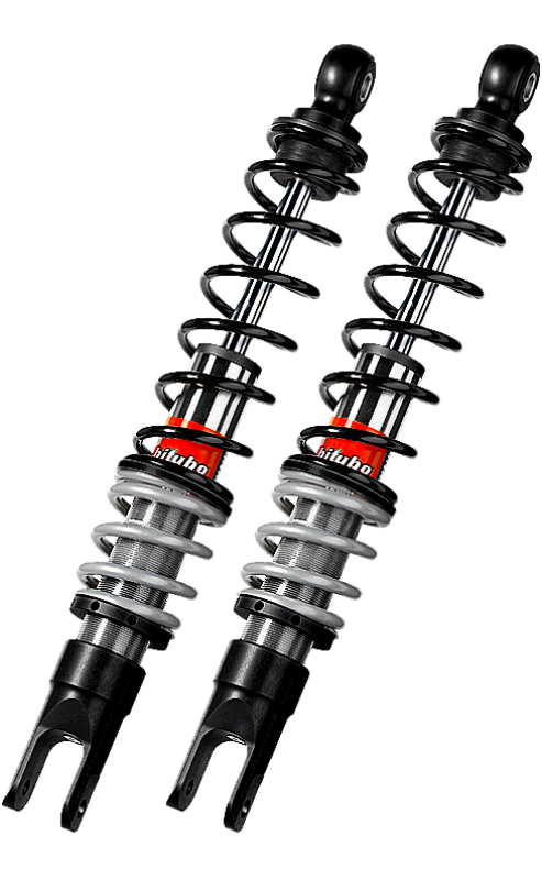 Bitubo Suspension SC128YGB02 Bitubo YGB0 Twinshocks Front Adjustable: Spring Preload, Black Spring