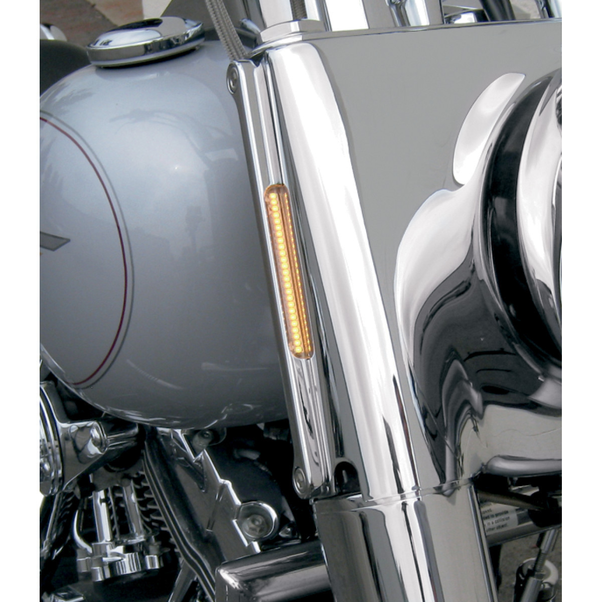 Alloy ART #FDH-1 - LED Front Signal Light - FLSTF - Chrome/Clear