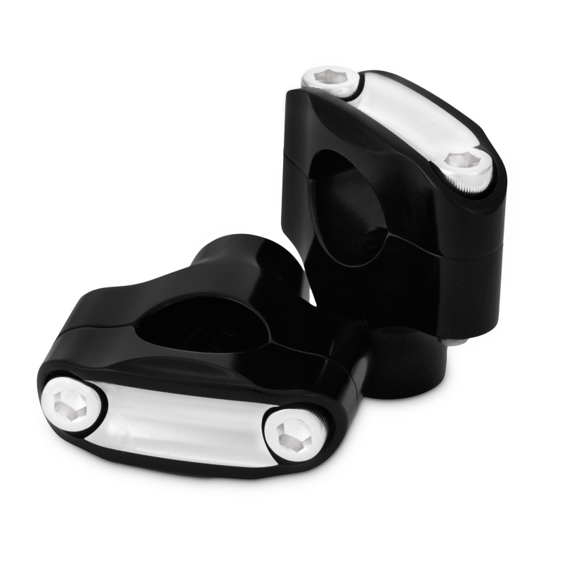 Burly Brand B12-8015BM Burly Brand Reaper Riser Clamp 2-Bolt 1-1/2in Tall for 1in Bar, Set - Black Machined