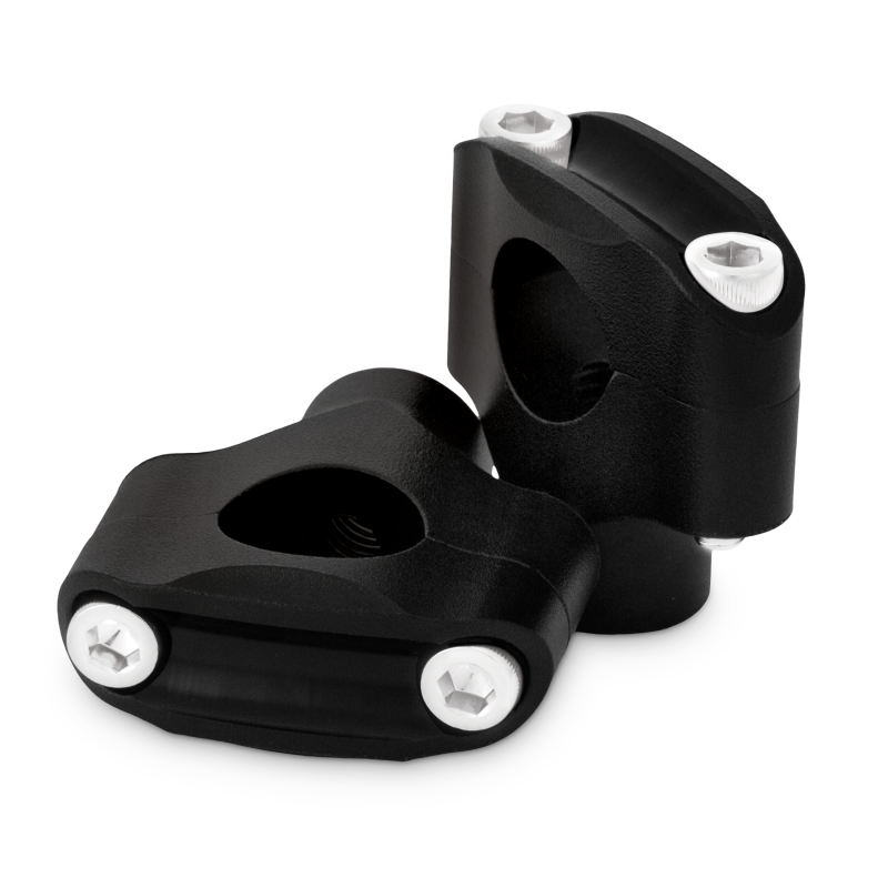 Burly Brand B12-8015TB Burly Brand Reaper Riser Clamp 2-Bolt 1-1/2in Tall for 1in Bar, Set - Texture Black