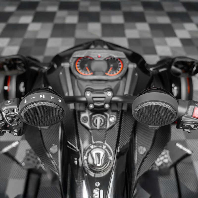 DS18 RYDERBT DS18 2.5in Handlebar Mount Speakers Full-Range Amplified Class D USB Port Water Resistant