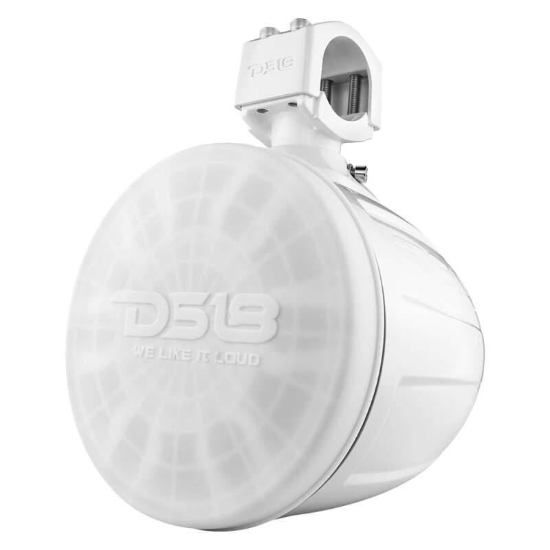 DS18 NXL-X8PRO/WH DS18 Compact Pro Towers 8in 250 Watts RMS RGB LED Lights PRO-HY8.4B Included Cover Included White