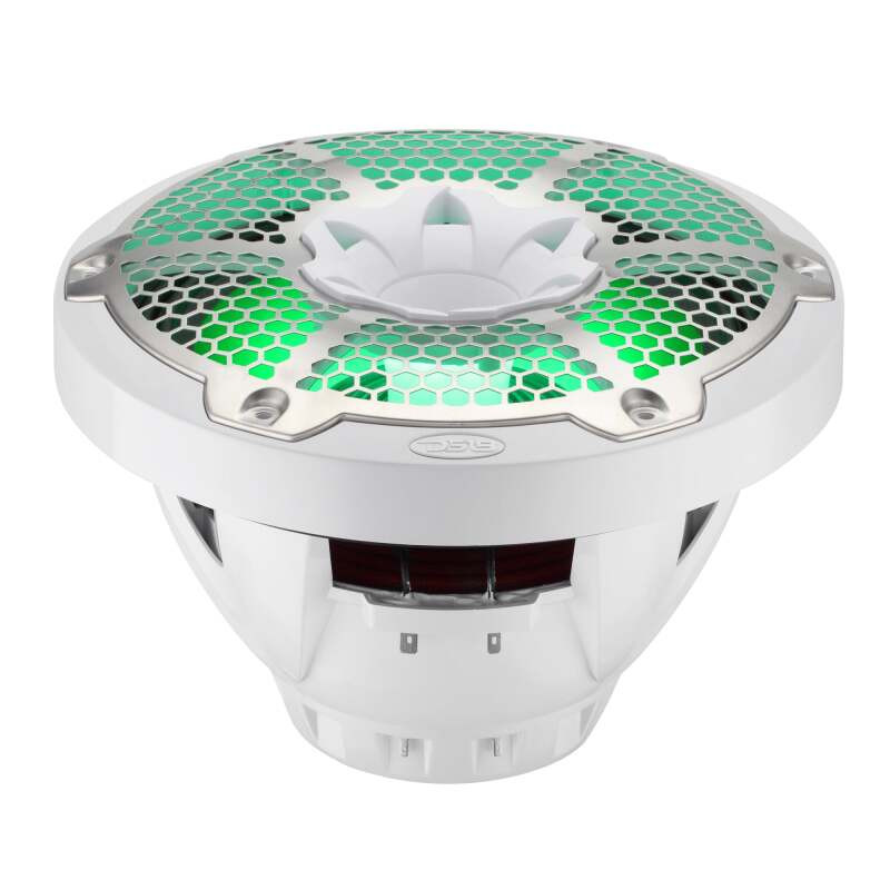 DS18 NXL-10MD/WH DS18 Hybrid Marine Speaker w/ Driver And RGB LEDs 10in 2-Way 450 Watts RMS 4 ohm White w/ Cover