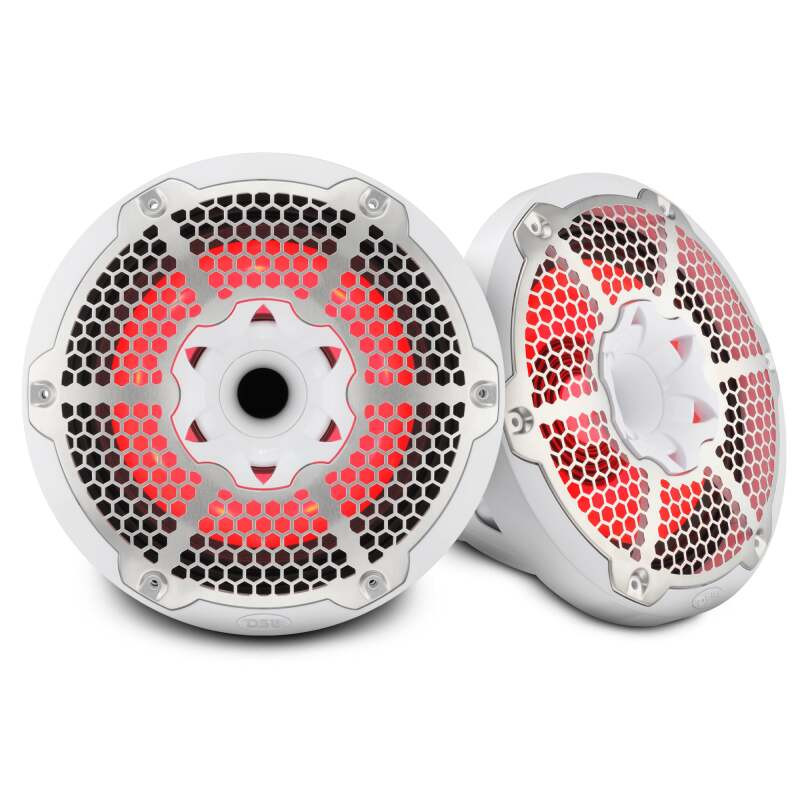 DS18 NXL-10MD/WH DS18 Hybrid Marine Speaker w/ Driver And RGB LEDs 10in 2-Way 450 Watts RMS 4 ohm White w/ Cover