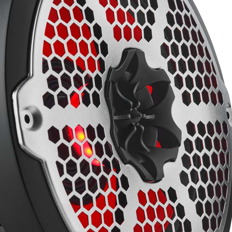 DS18 NXL-8MD/BK DS18 Hybrid Marine Speaker w/ Driver And RGB LEDs 8in 2-Way 350 Watts RMS 4 ohm Black w/ Covers