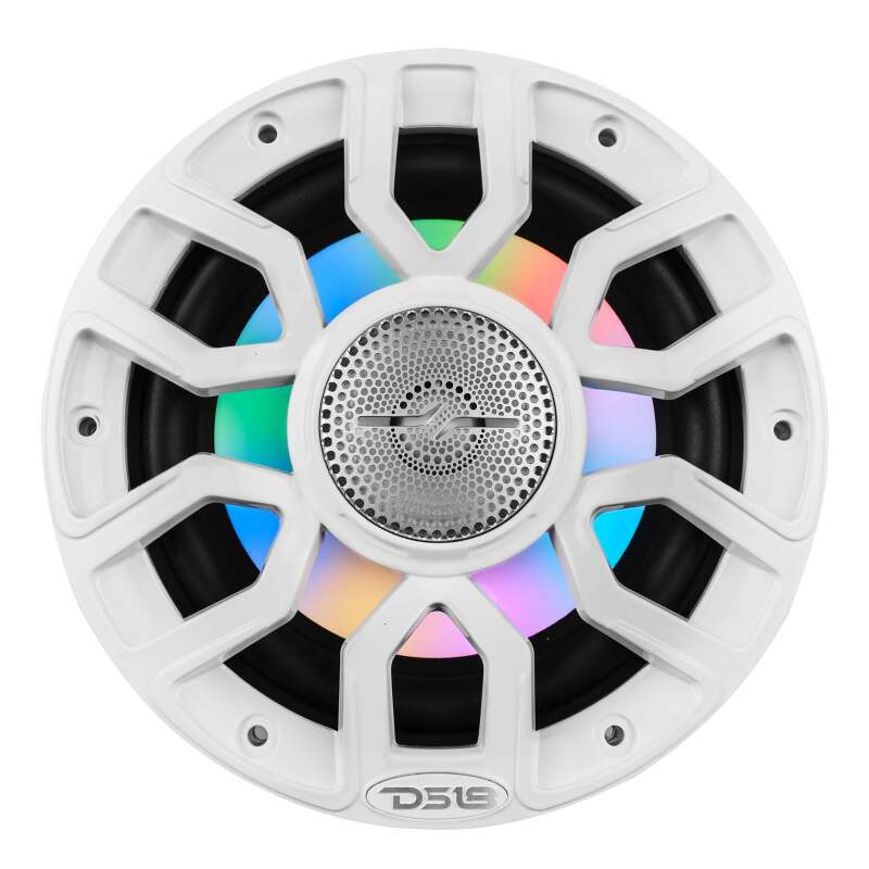 DS18 NXL-IQ6/WH DS18 Marine 6.5in 2-Way 150 Watts RMS 4 ohm Digital LED Lights Bullet Tweeter Covers Included White