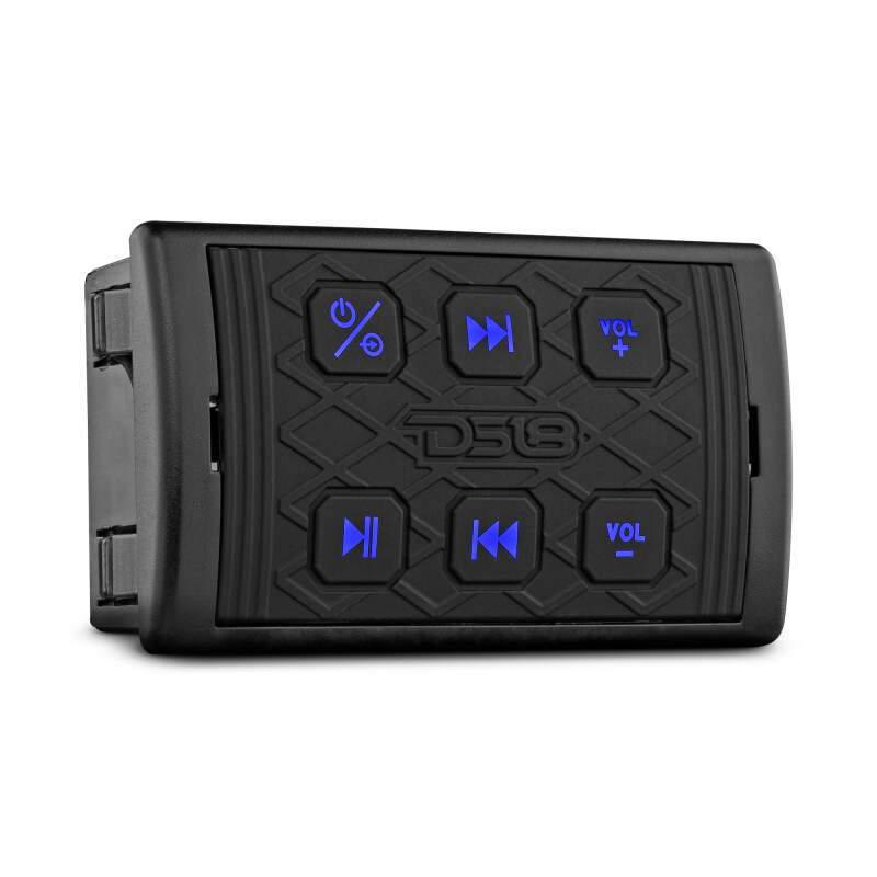 DS18 BTRC-SQ DS18 Marine And Powersports Bluetooth Audio Receiver w/ Controls And 1A Charging