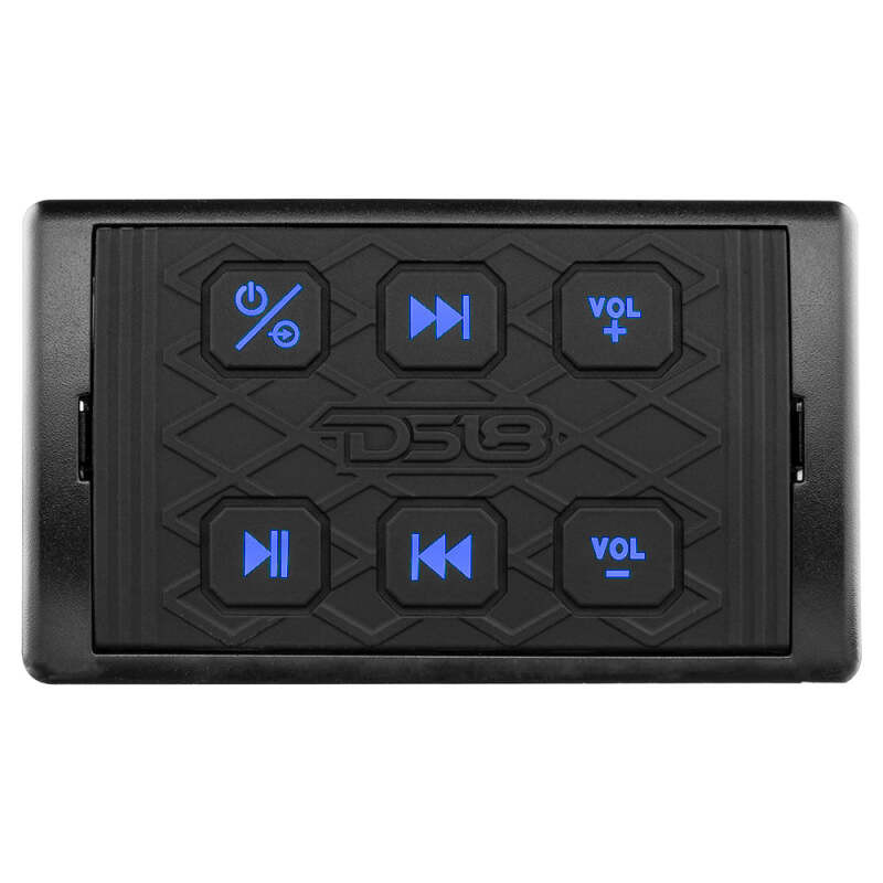 DS18 BTRC-SQ DS18 Marine And Powersports Bluetooth Audio Receiver w/ Controls And 1A Charging