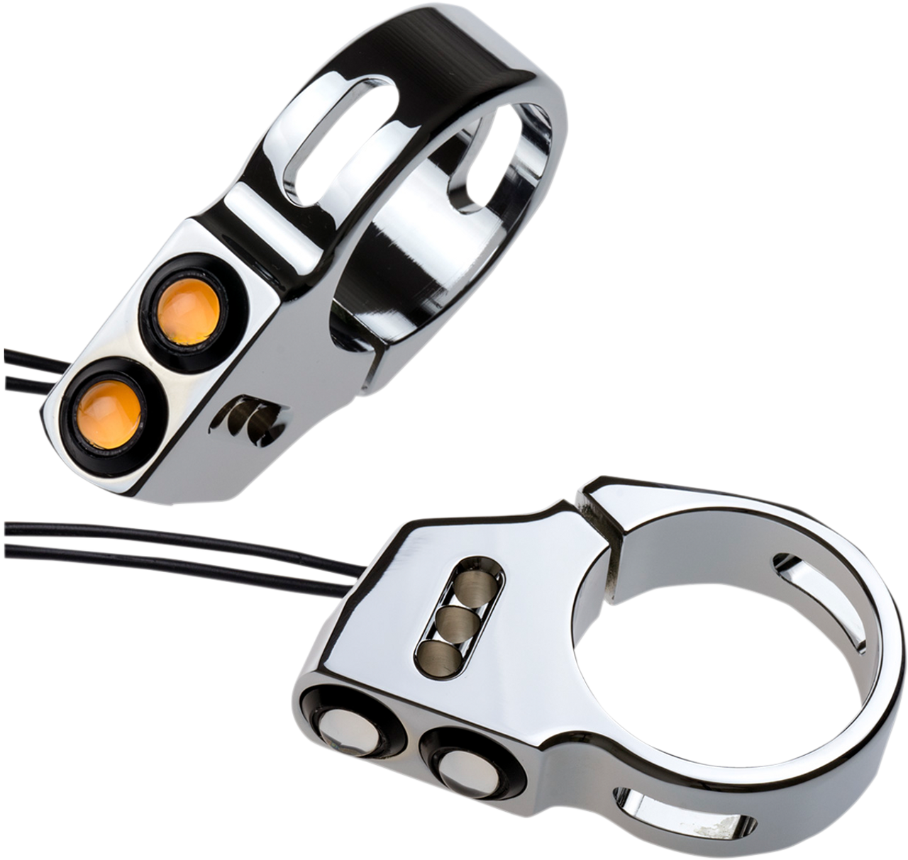 Rat Eye LED Turn Signals - 49 mm - Chrome