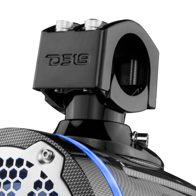 DS18 CF-X6TP DS18 Marine And Powersports Towers 6.5in 100 Watts RMS RGB LED Lights Black Carbon Fiber