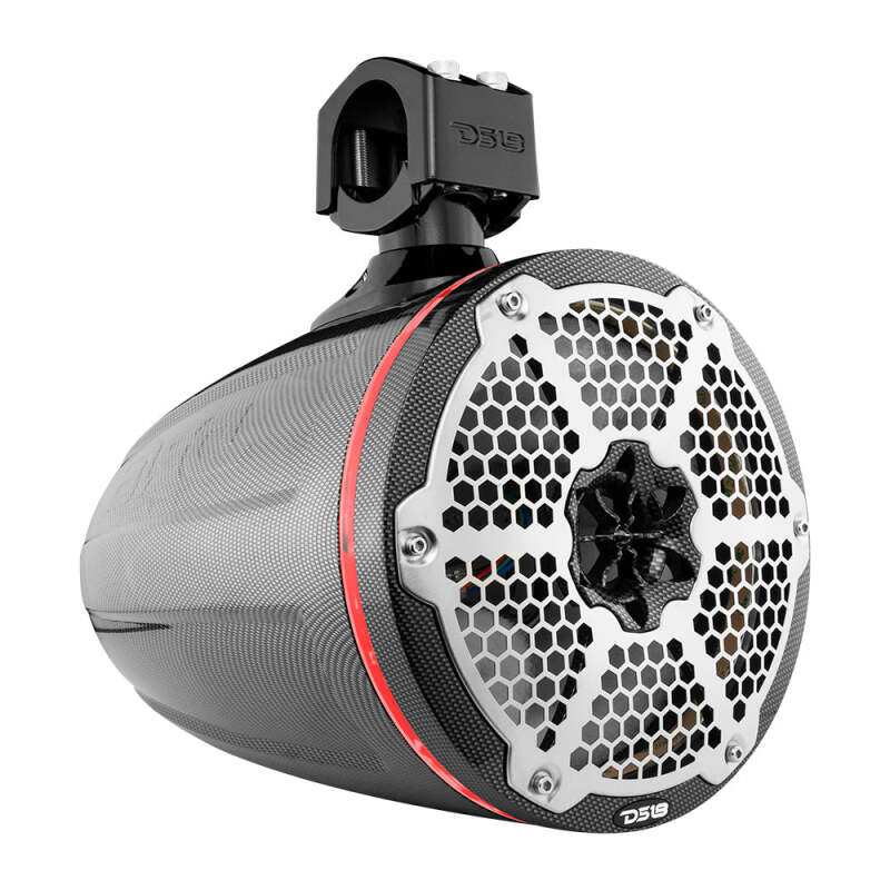 DS18 CF-X8TP.NS DS18 Marine And Powersports Towers 8in RGB LED Lights Black Carbon Fiber Speakers Not Included