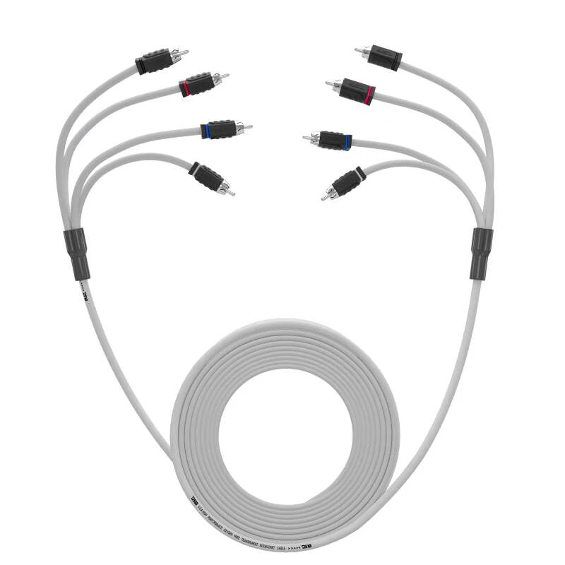 DS18 MOFCR-25FT.4CH DS18 Marine Grade Tinned Copper OFC RCA Wires 4-Channel 25 Feet