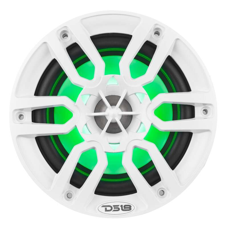 DS18 NXL-6 DS18 NXL Series Coaxial Marine Speaker w/ RGB Lights 6.5in 2-Way 100 Watts RMS 4 ohm White