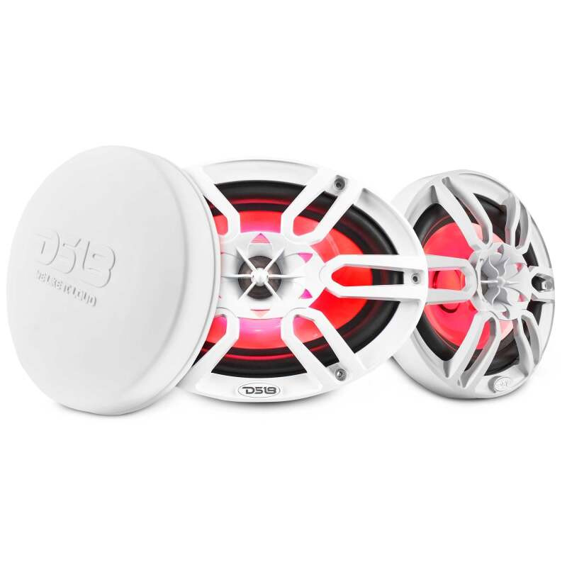 DS18 NXL-69/WH DS18 NXL Series Coaxial Marine Speaker w/ RGB Lights 6x9in 2-Way 125 Watts RMS 4 ohm White