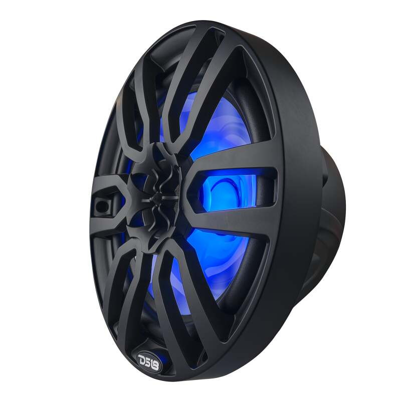 DS18 NXL-8/BK DS18 NXL Series Coaxial Marine Speakers w/ RGB Lights 8in 2-Way 125 Watts RMS 4 ohm Black