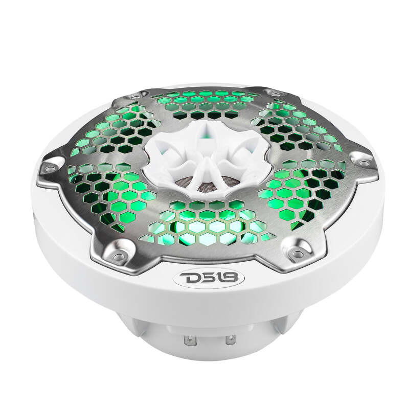 DS18 NXL-6M/WH DS18 NXL-M Series Speaker w/ RGB LED Lights 6.5in 2-Way 100 Watts RMS 4 ohm White w/ Cover