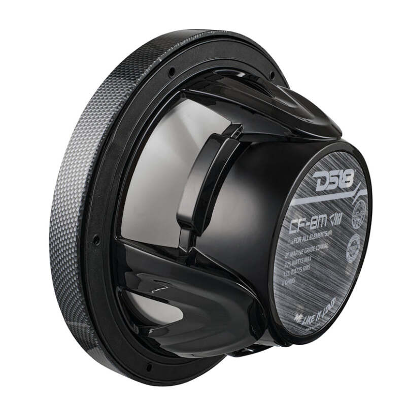 DS18 CF-8M DS18 NXL-M Series Speaker w/ RGB LED Lights 8in 2-Way 125 Watts RMS 4 ohm Black Crbn Fiber w/ Cover