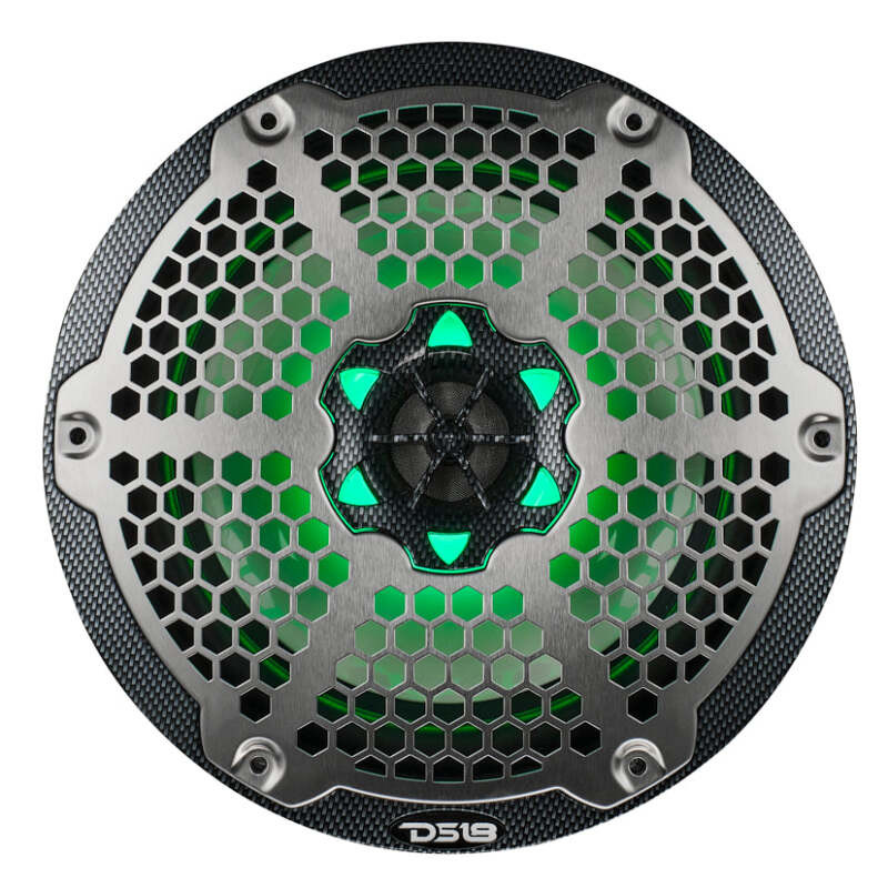 DS18 CF-8M DS18 NXL-M Series Speaker w/ RGB LED Lights 8in 2-Way 125 Watts RMS 4 ohm Black Crbn Fiber w/ Cover