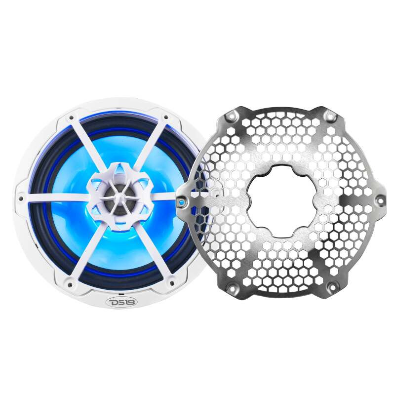 DS18 NXL-8M/WH DS18 NXL-M Series Speaker w/ RGB LED Lights 8in 2-Way 125 Watts RMS 4 ohm White w/ Cover
