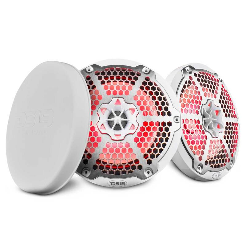 DS18 NXL-8M/WH DS18 NXL-M Series Speaker w/ RGB LED Lights 8in 2-Way 125 Watts RMS 4 ohm White w/ Cover