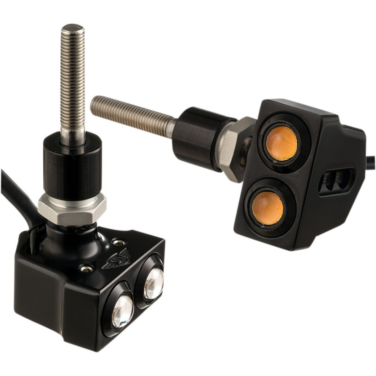 Joker Machine #05-216B - Rat Eye Mirror-Mount Turn Signals - Dual - Black