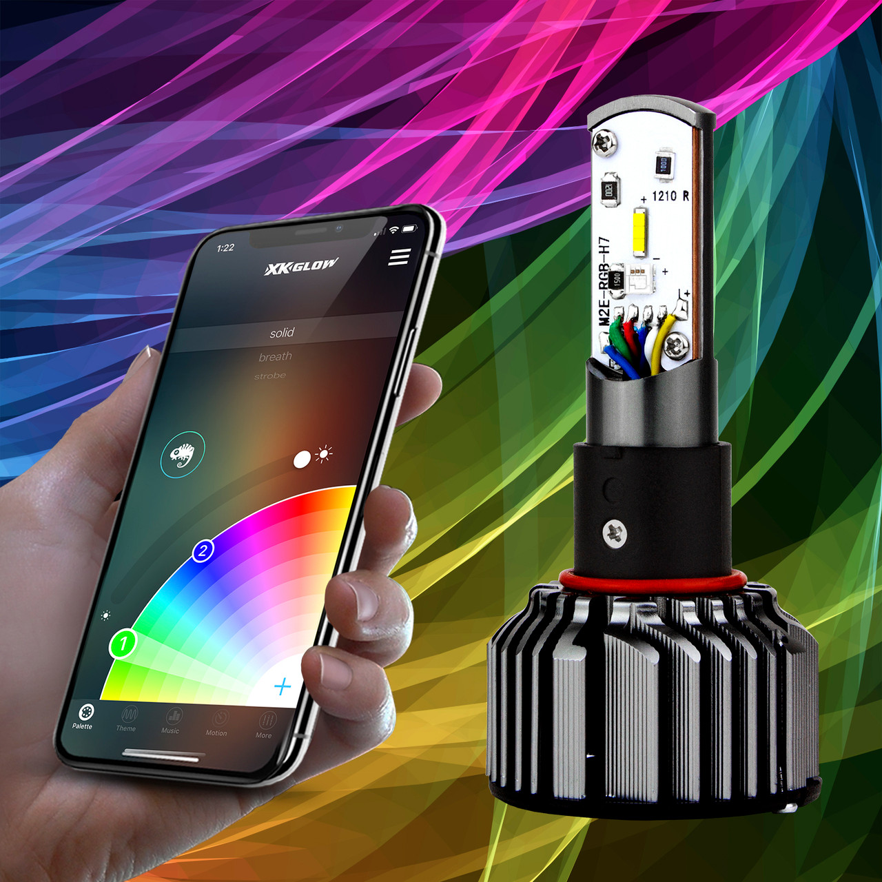 XK Glow #XK045004-H4-M - RGB H4 LED Bulb KIT