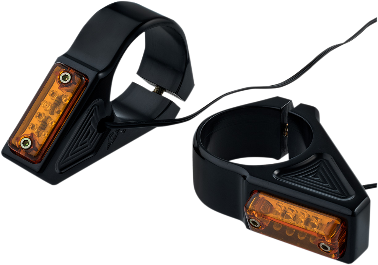 LED Turn Signals - 49 mm - Black