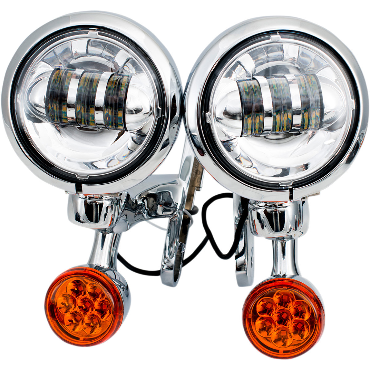 Rivco Products #MV185 - LED Turn/Run Lights - 4-1/2" - Chrome/Chrome