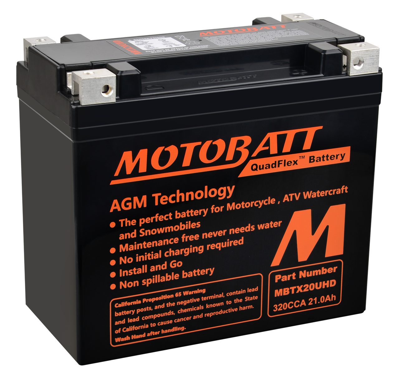 Motobatt #MBTX20UHD - Battery Mbtx20u(hd) Sealed Factory Activated