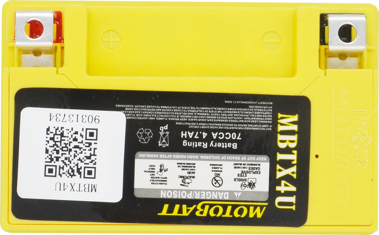 Motobatt #MBTX4U - Battery Mbtx4u Sealed Factory Activated