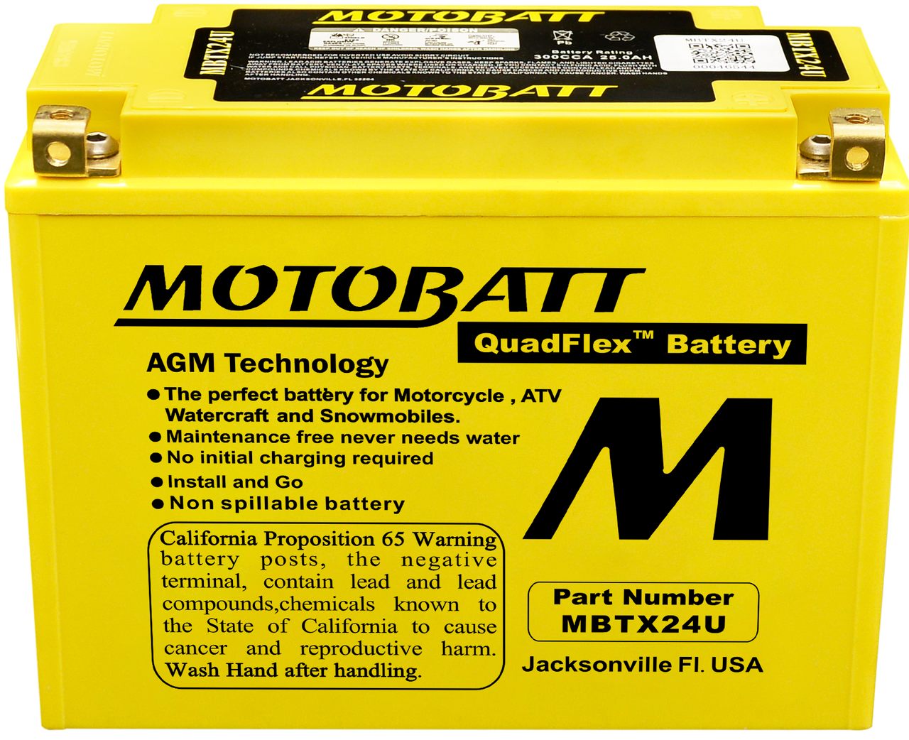 Motobatt #MBTX24U - Battery Mbtx24u Sealed Factory Activated
