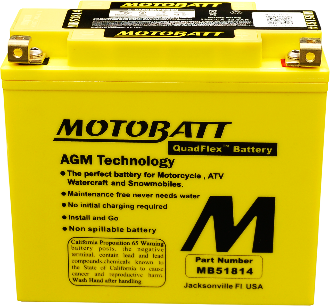 Motobatt #MB51814 - Battery Mb51814 Sealed Factory Activated